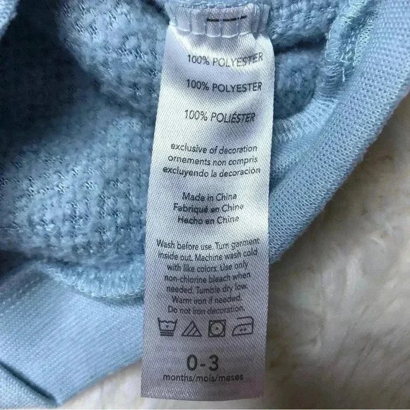 Rene Rofe Baby Sweatshirt Blue Bear  Size 0-3 Months - Picture 10 of 16